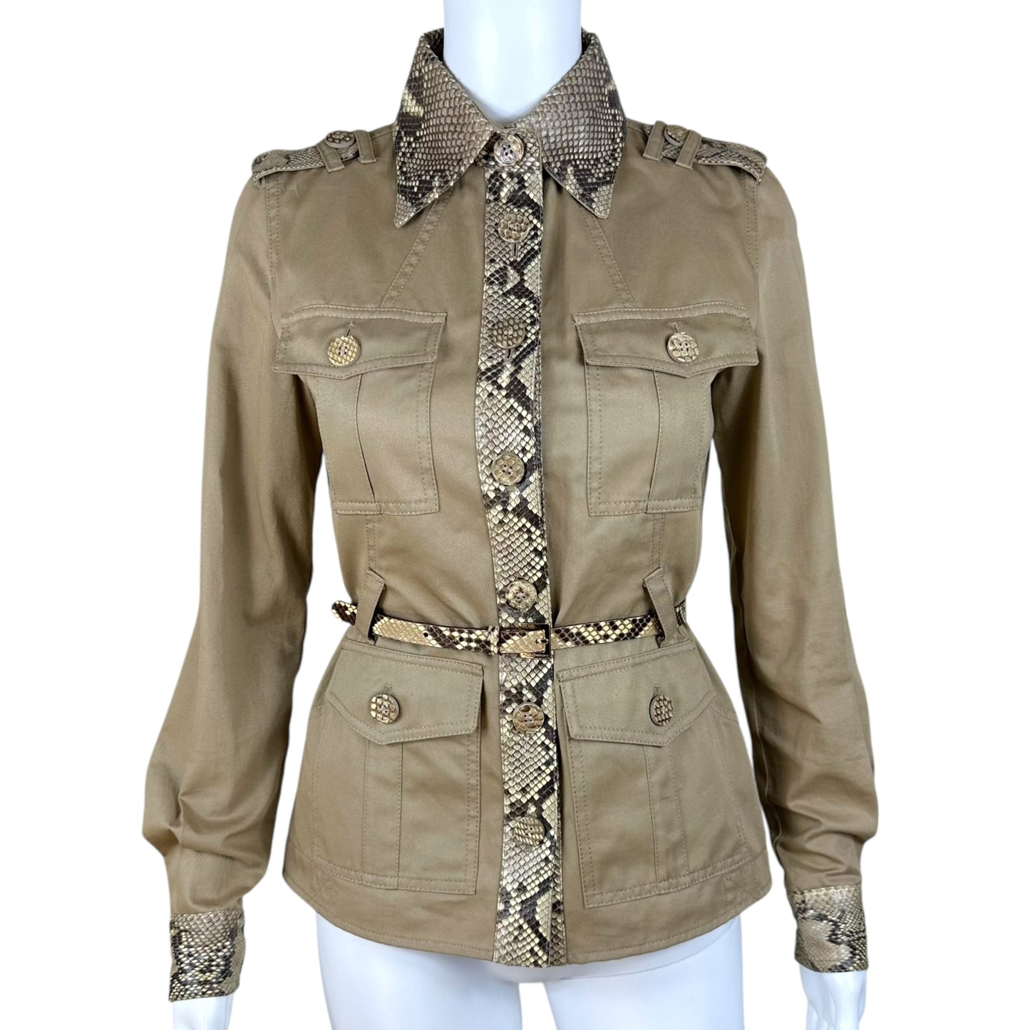 Dolce & Gabbana S/S 2005 Python Trim Utility Jacket