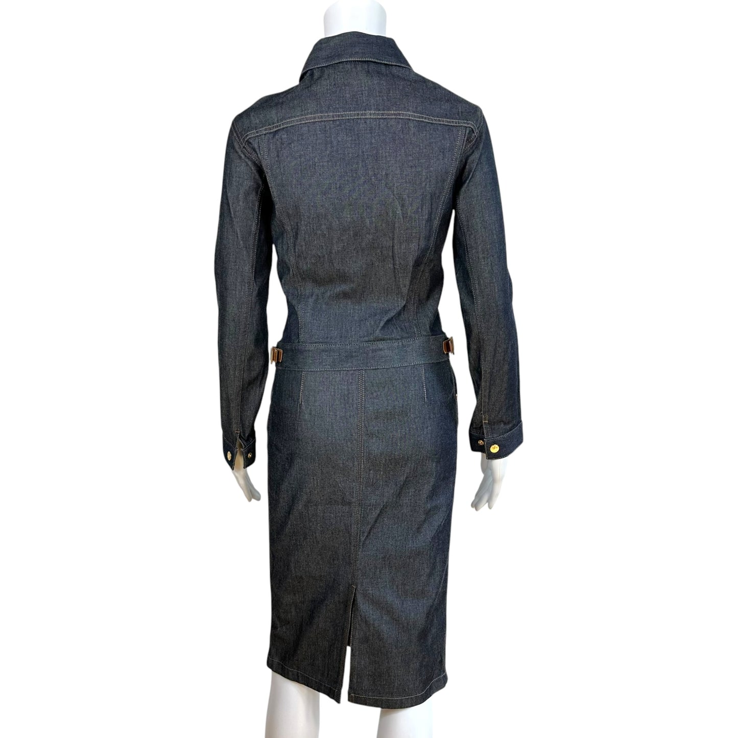 Gucci by Tom Ford 2000 Dark Wash Denim Jacket & Midi Skirt Set