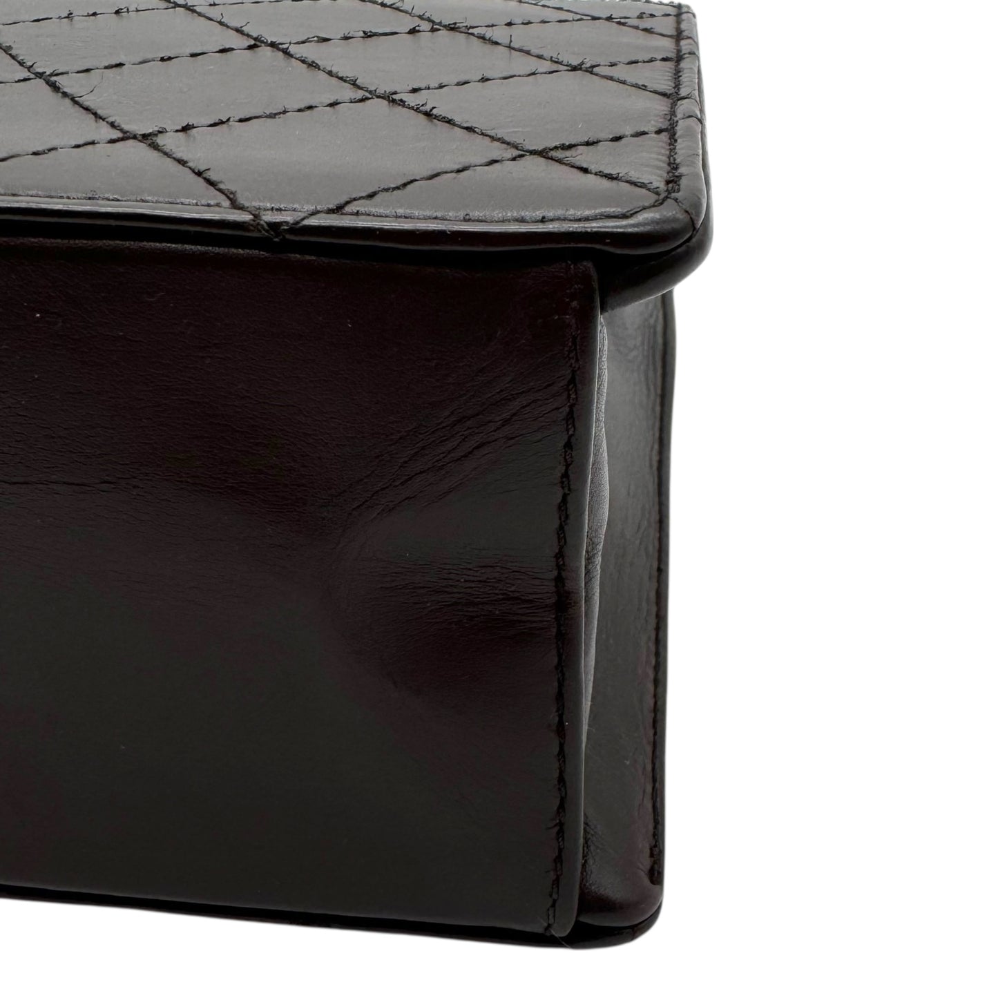 Chanel Chocolate Brown Leather Quilted Top Handle Mini Tote - Outfit Repeater