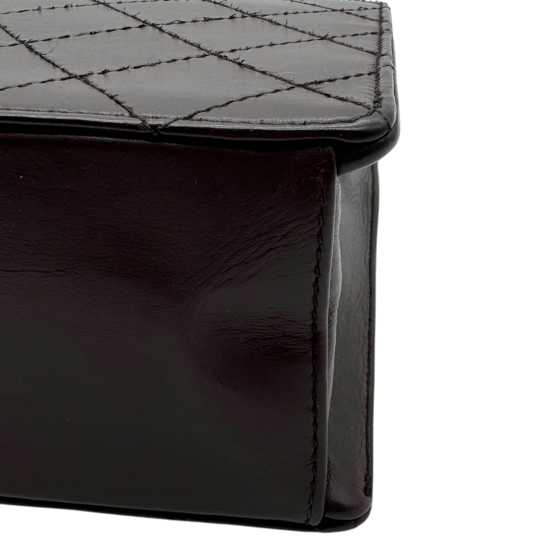 Chanel Chocolate Brown Leather Quilted Top Handle Mini Tote - Outfit Repeater