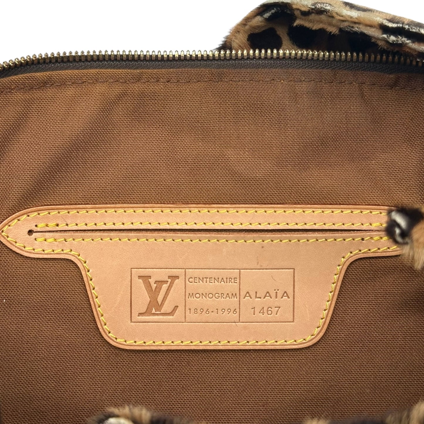 Louis Vuitton x Alaïa 1996 Leopard Print Ponyhair Centenaire Alma Bag