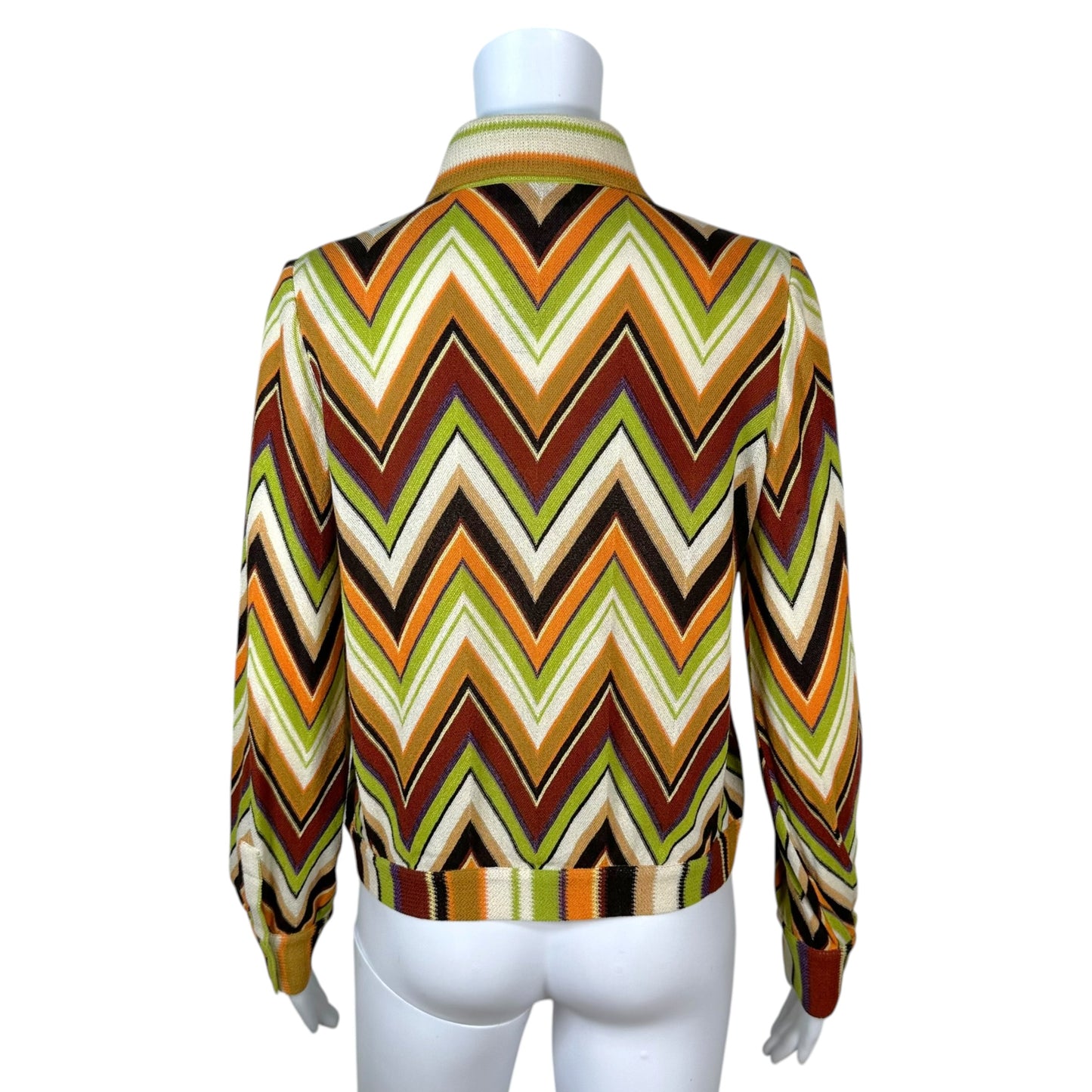 Missoni Chevron Knit Jacket Brown Orange Green