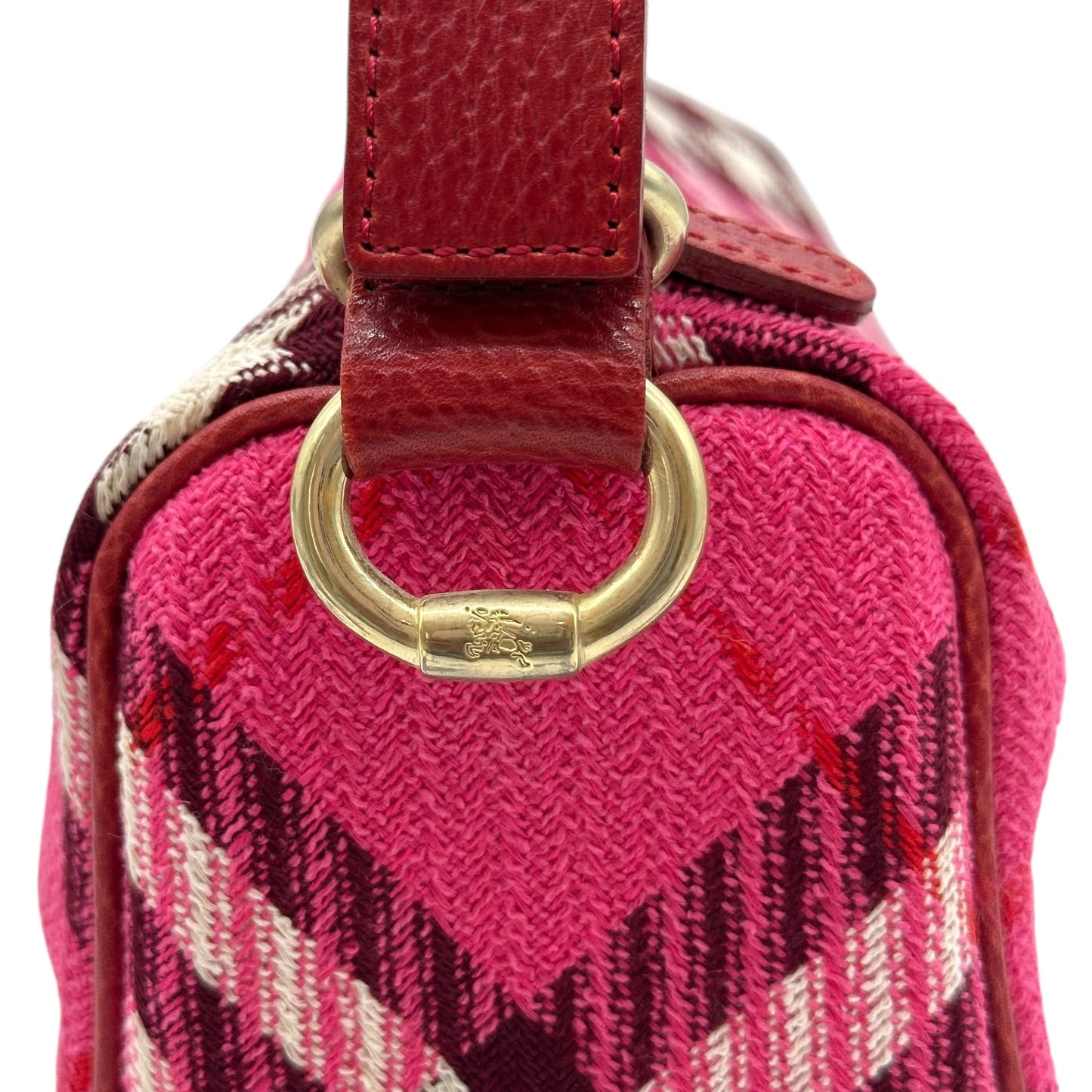 Burberry Blue Label Pink & Red Nova Check Plaid Mini Pochette Bag - Outfit Repeater