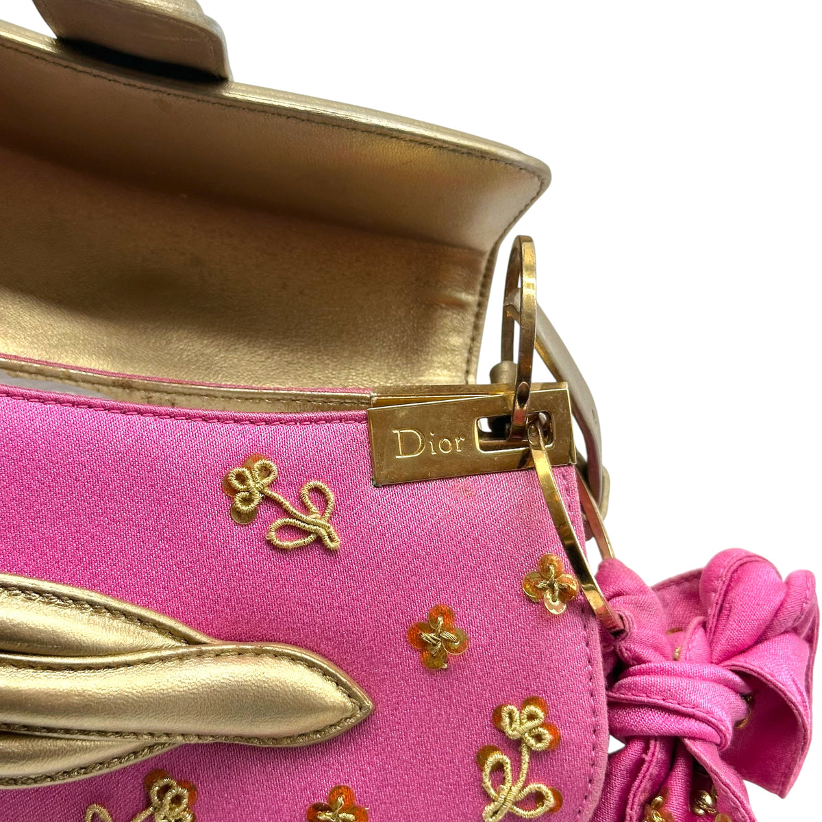 Christian Dior Mini Lip Bag Pink Gold Sequin