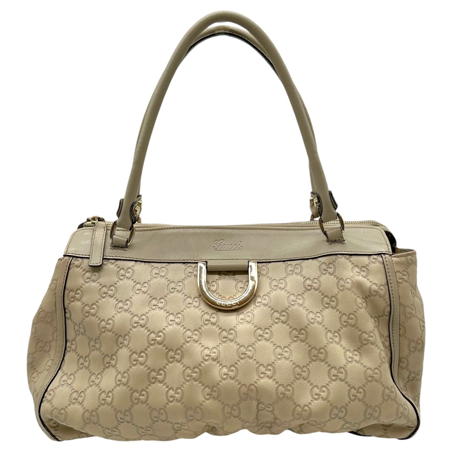 Gucci Ivory Guccissima Monogram East West Abby Shoulder Bag