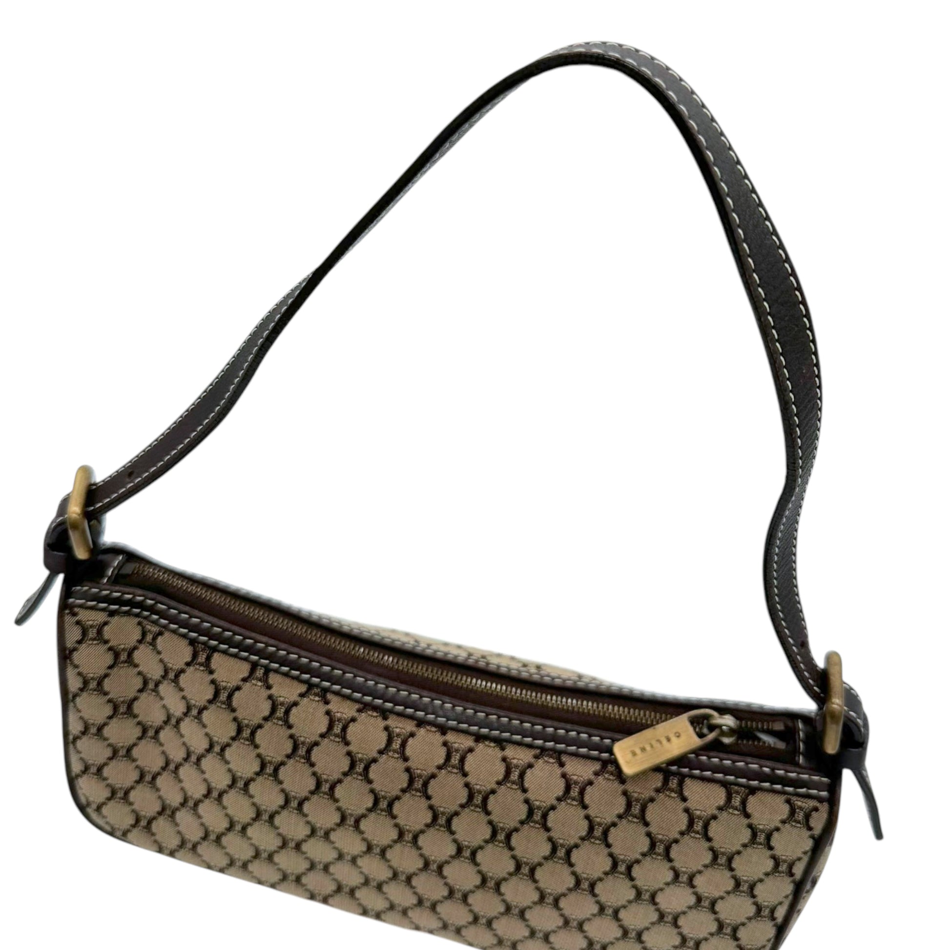 Celine Tan Triomphe Monogram Pochette Bag - Outfit Repeater