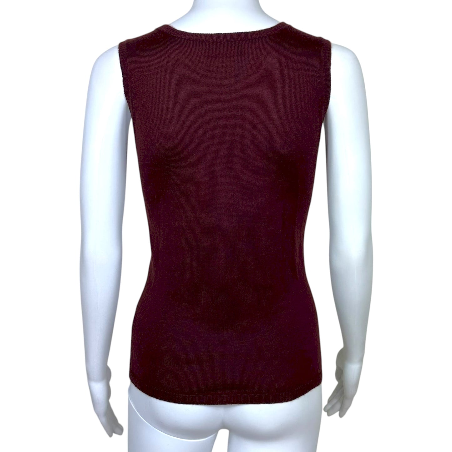 Chanel Burgundy Cashmere & Silk Knit Tank - Outfit Repeater