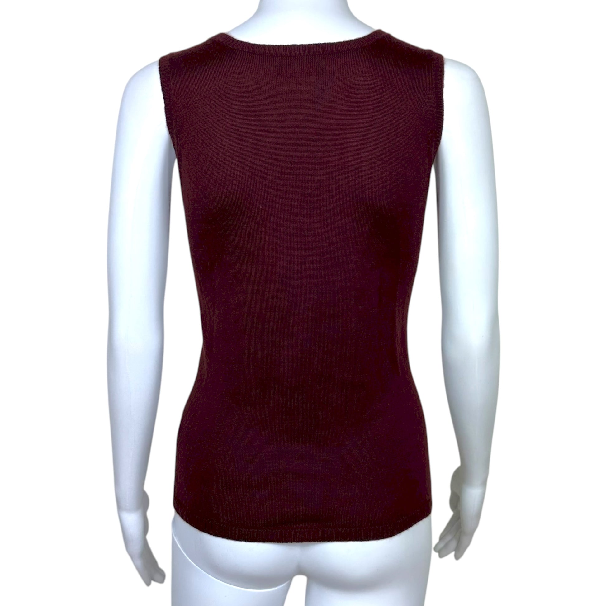 Chanel Burgundy Cashmere & Silk Knit Tank - Outfit Repeater