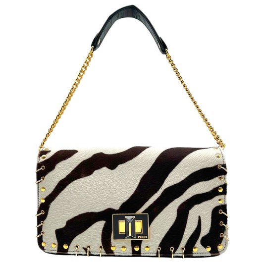Emilio Pucci Zebra Print Ponyhair Shoulder Bag