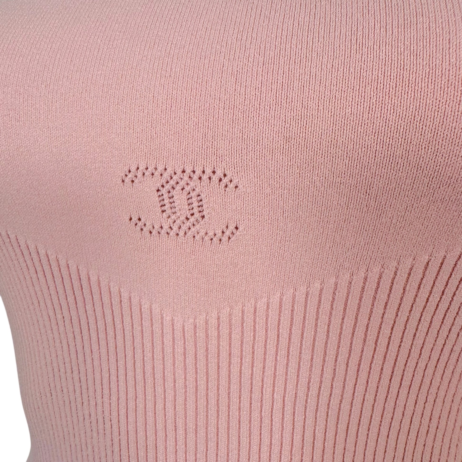 Chanel Spring 2005 Pink Knit Logo Tank - Outfit Repeater