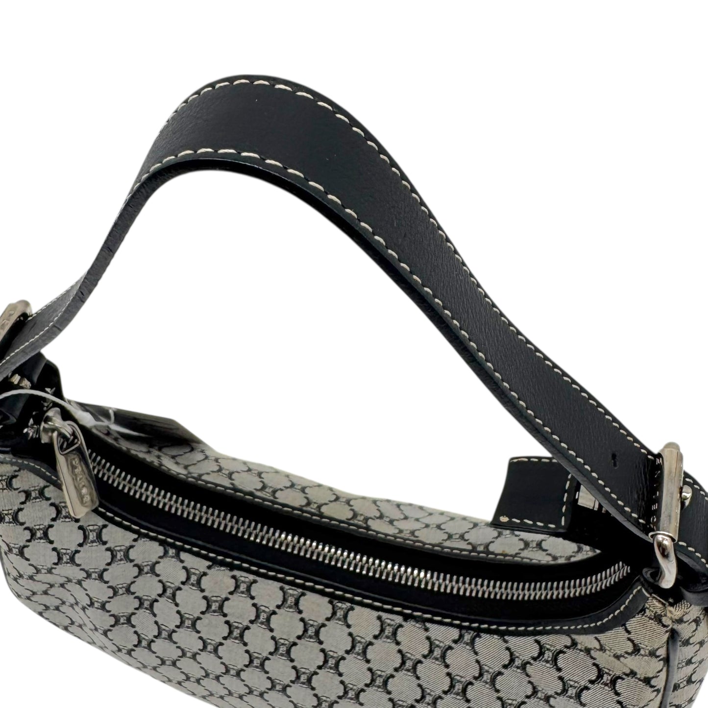 Celine Navy Blue Triomphe Monogram Shoulder Bag
