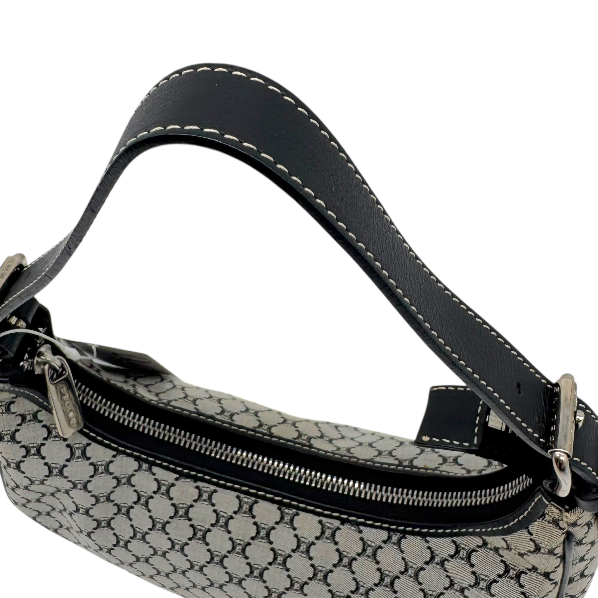 Celine Navy Blue Triomphe Monogram Shoulder Bag