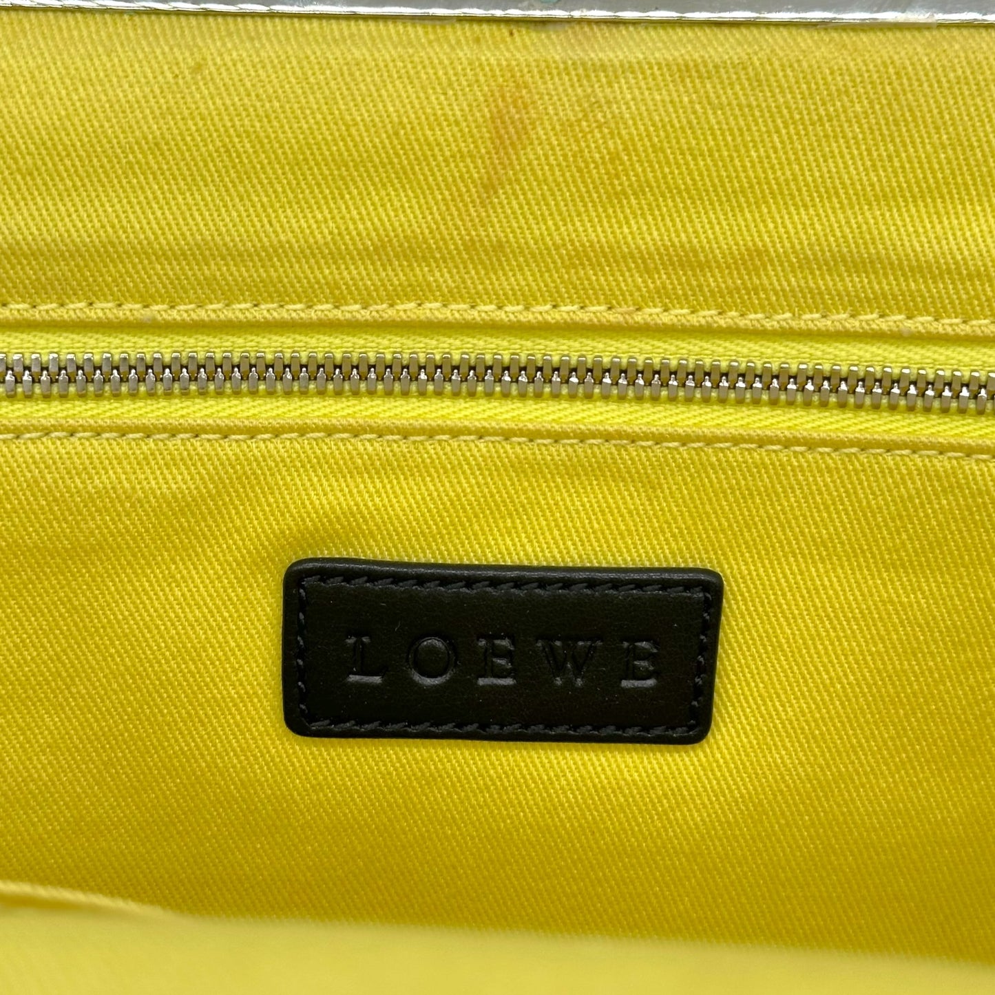 Loewe Black Studded Leather Logo Kisslock Pochette Bag