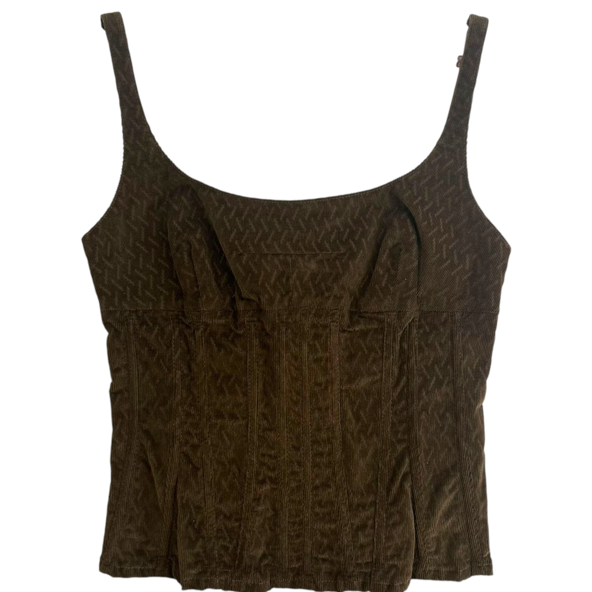 D&G Dolce & Gabbana Brown Corduroy Corset Top - Outfit Repeater