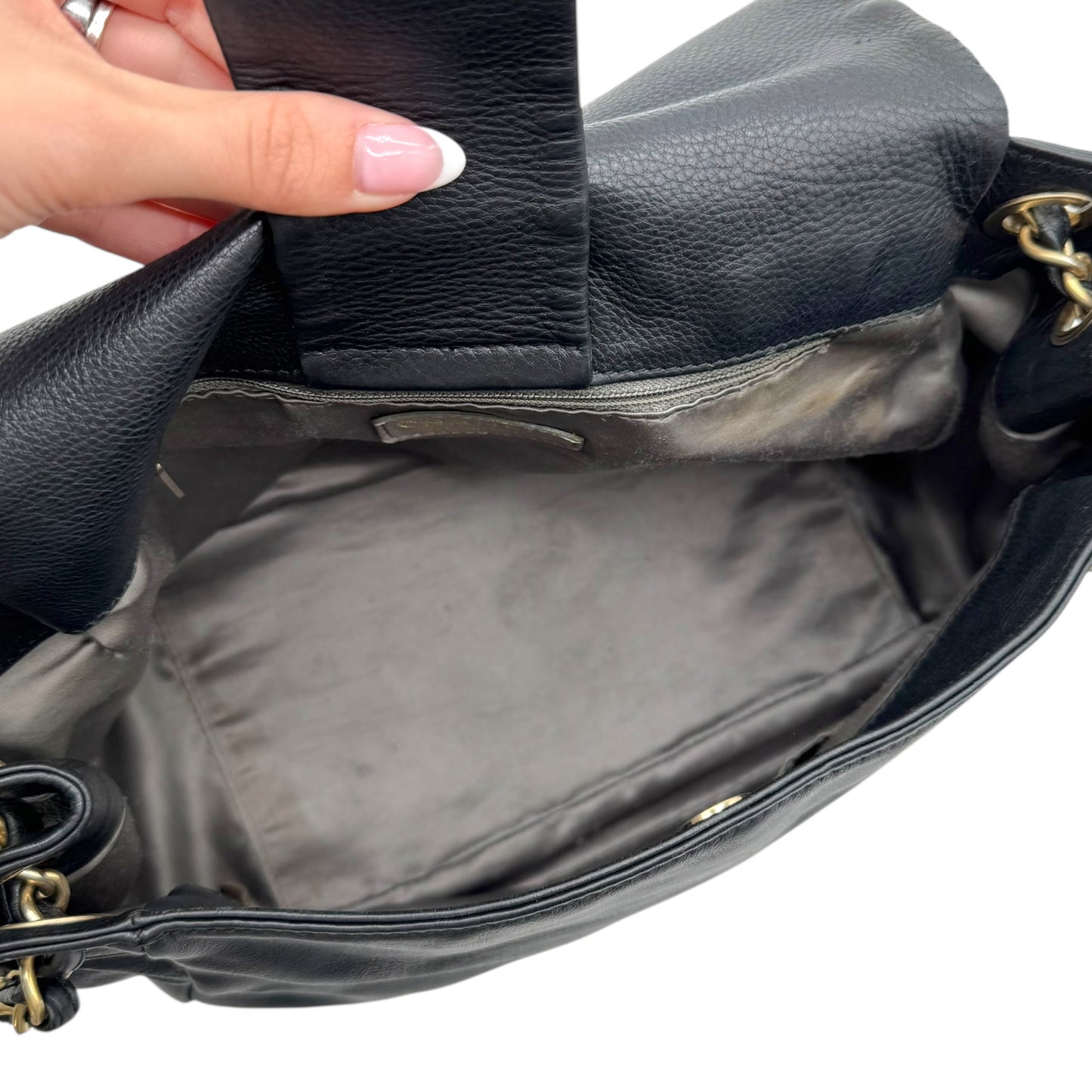 Chanel Black Studded CC Logo Accordion Shoulder Bag 2008-09 - Outfit Repeater