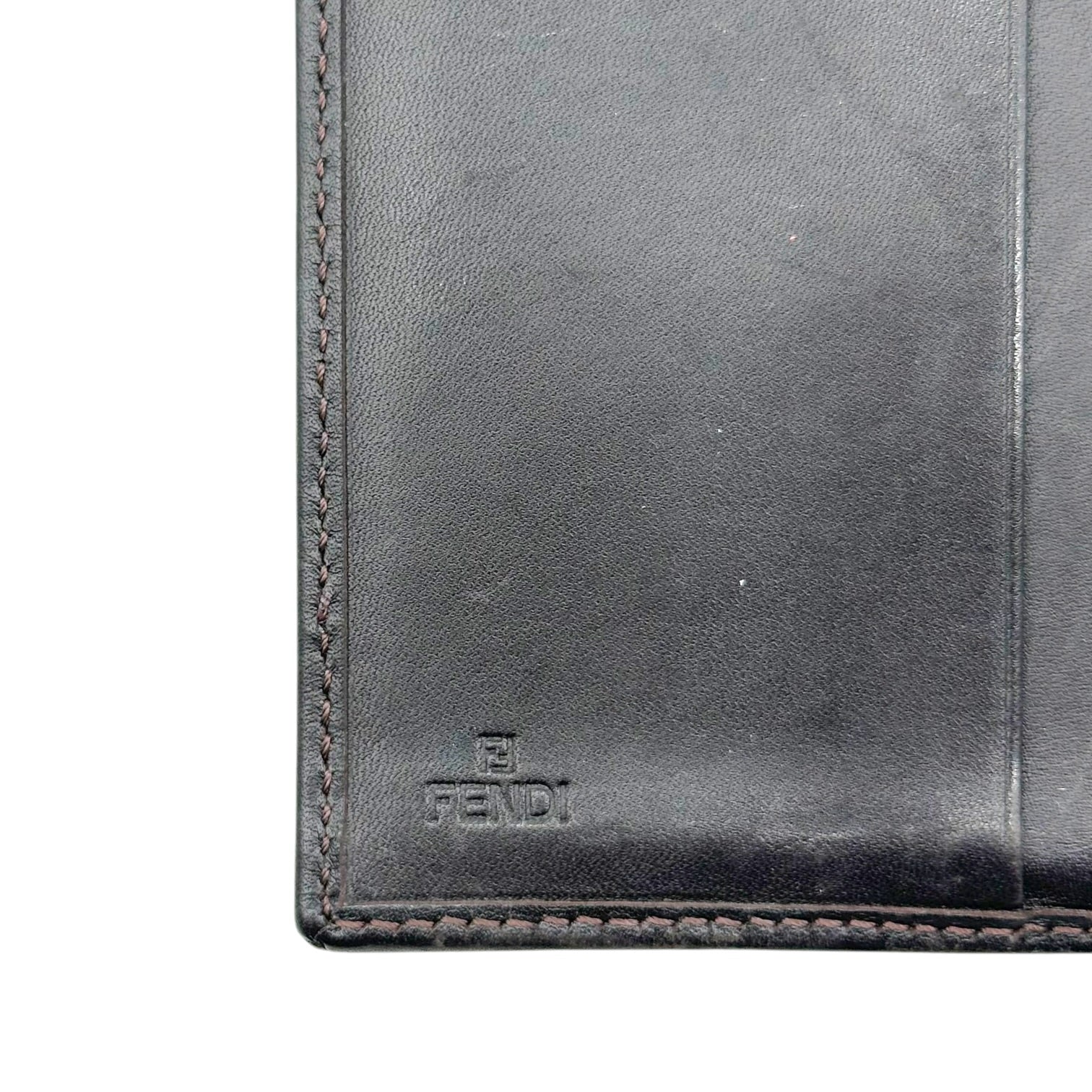 Fendi Tri-Fold Wallet Brown Zucchino Monogram Fabric