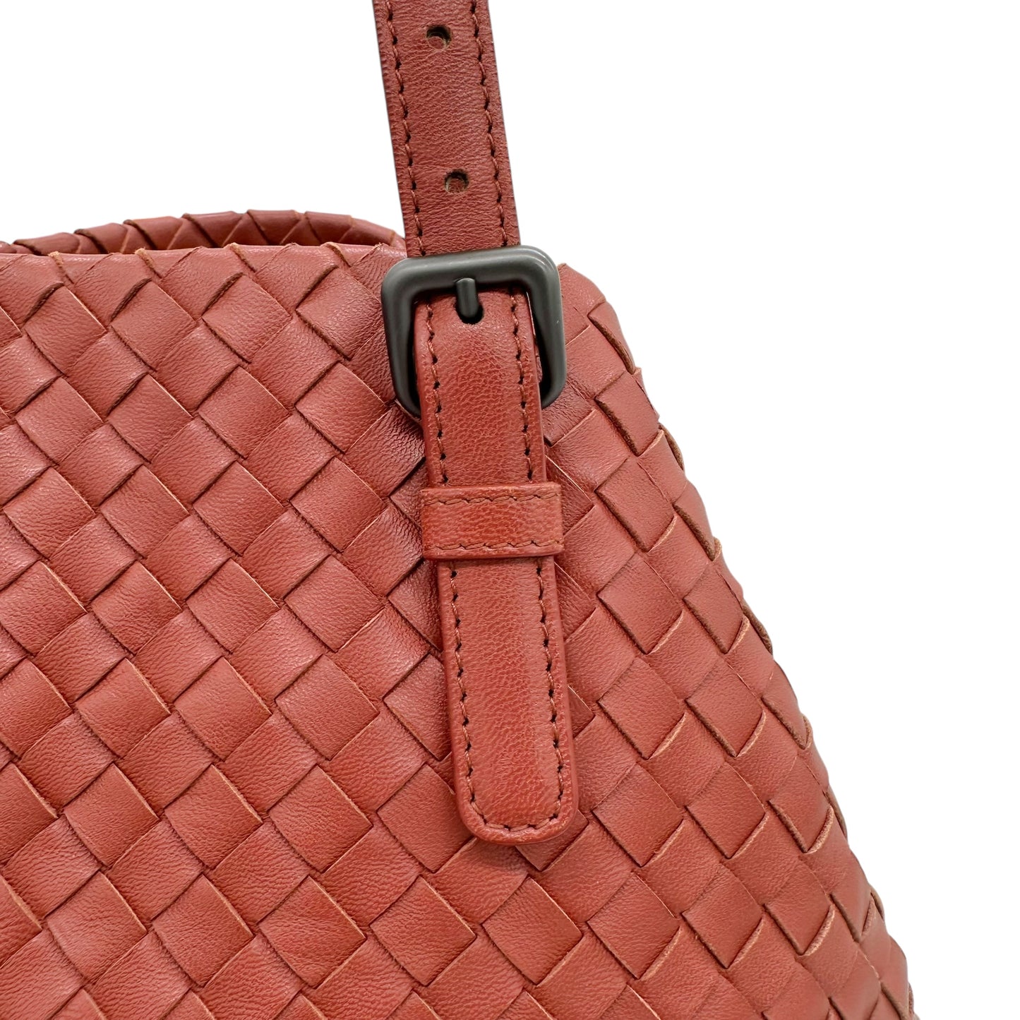 Bottega Veneta Dusty Rose Intrecciato Woven Leather Small Tote Bag