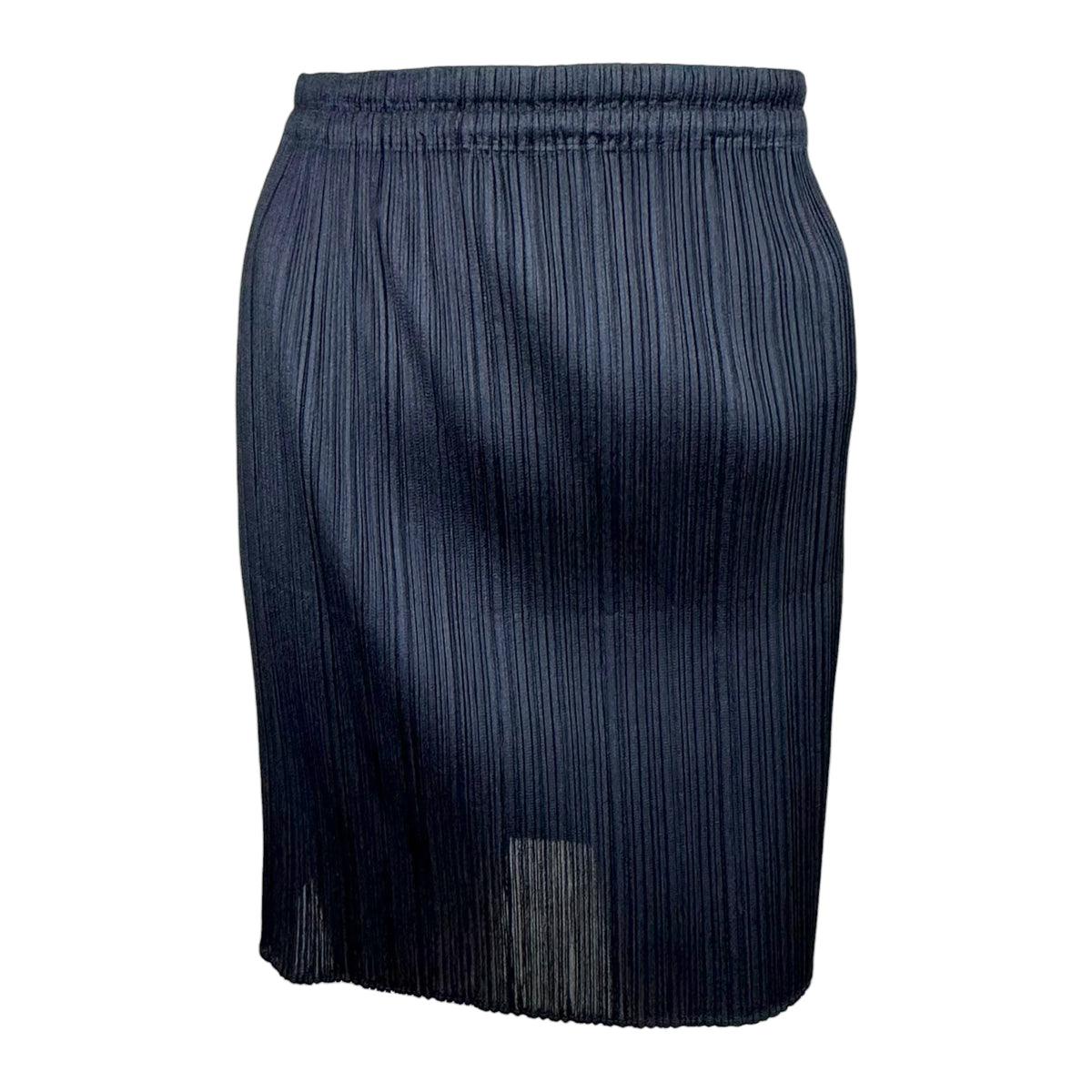 Issey Miyake Pleats Please Navy Pleated Midi Skirt