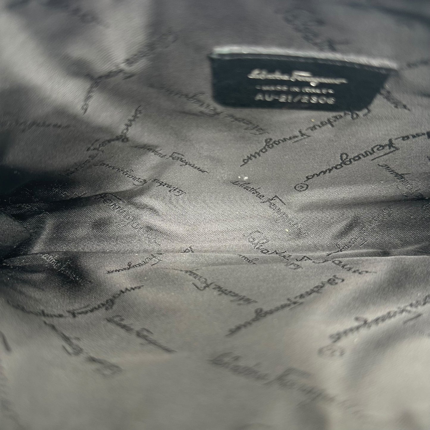 Salvatore Ferragamo Burgundy Croc Embossed Patent East-West Shoulder Bag