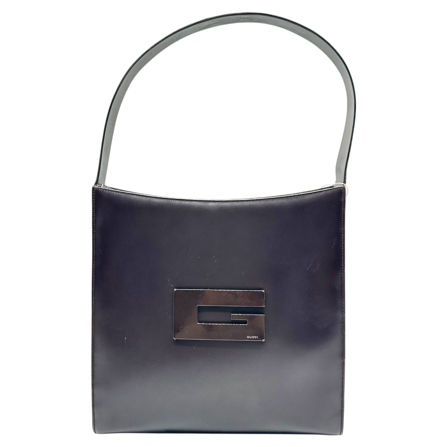 Gucci by Tom Ford 90's Black Leather G Logo Shoulder Bag