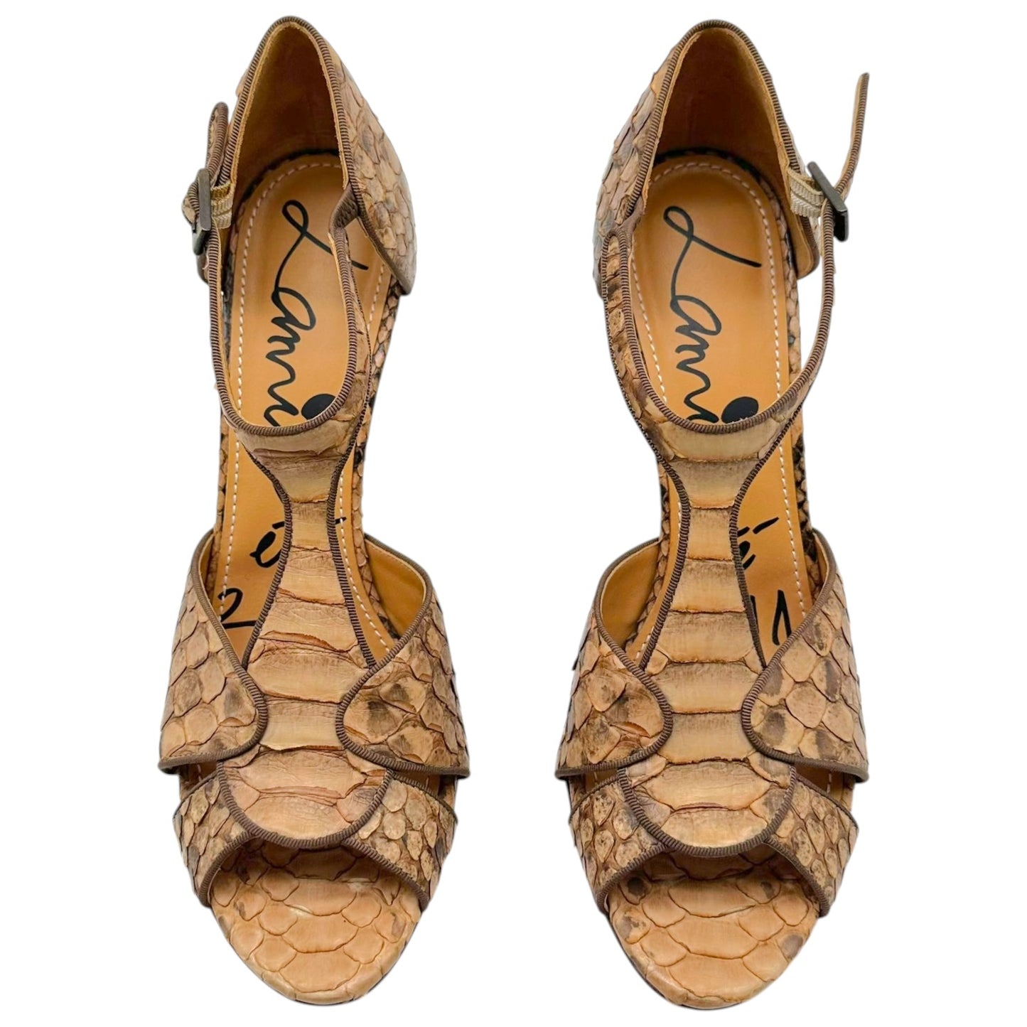 Lanvin 2011 Brown Python Sandal Heels
