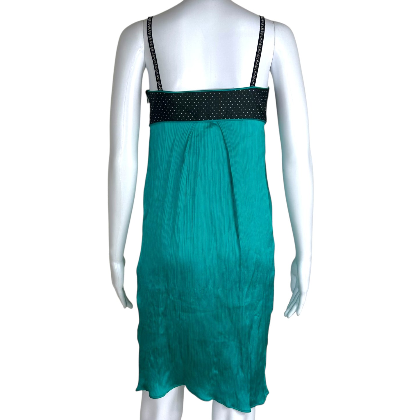 Galliano Turquoise Silk Babydoll Mini Dress