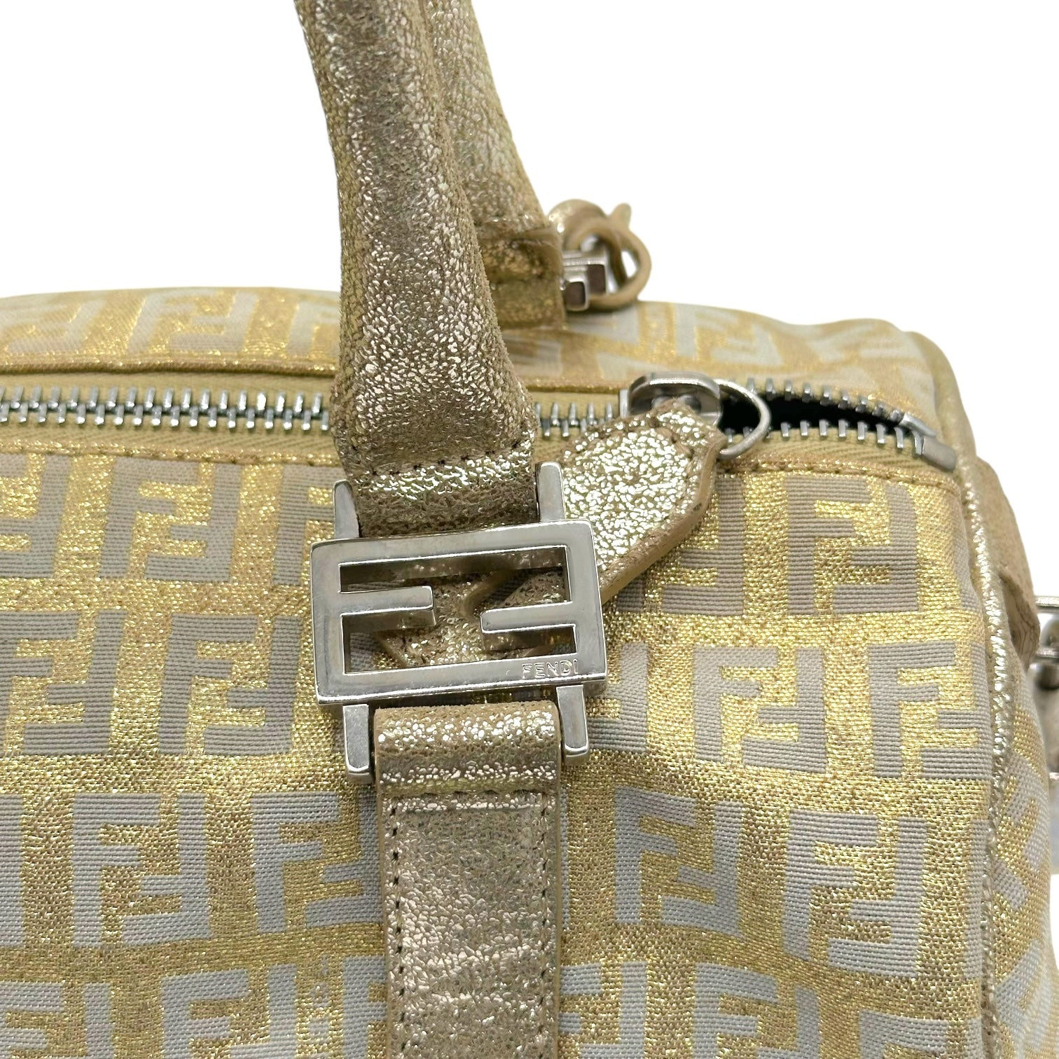 Fendi Gold & Silver Metallic Zucchino Small Bowler Bag - Outfit Repeater