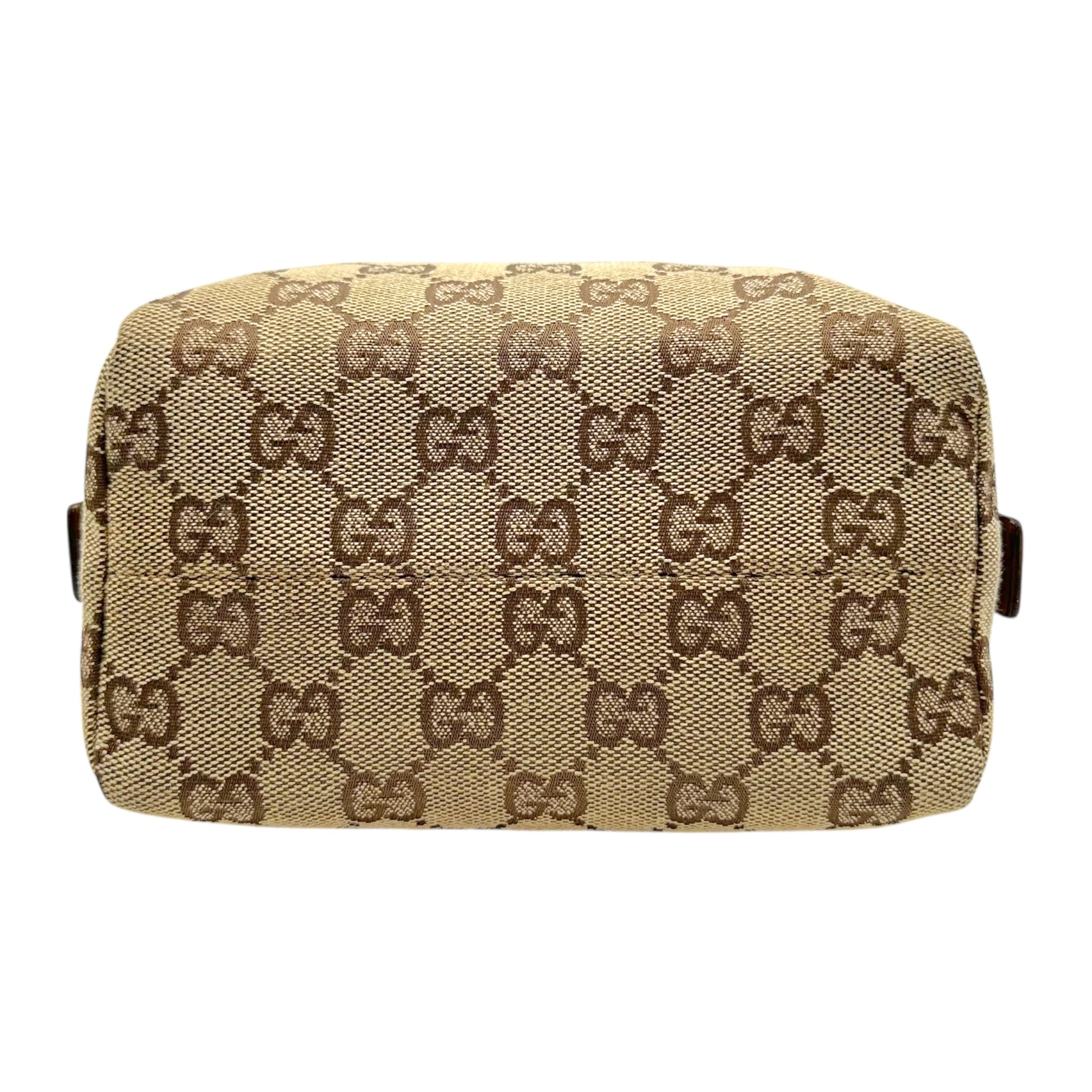 Gucci Tan Monogram Leather Cosmetic Pouch
