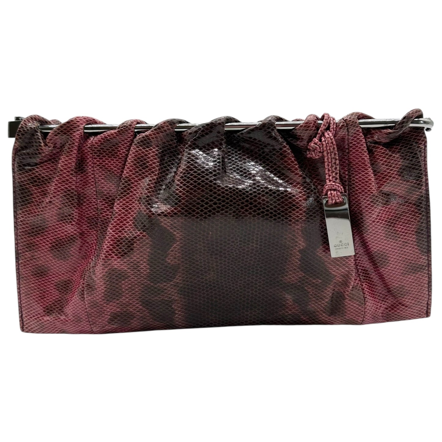 Gucci by Tom Ford Pink & Black Python Clutch Bag - Outfit Repeater