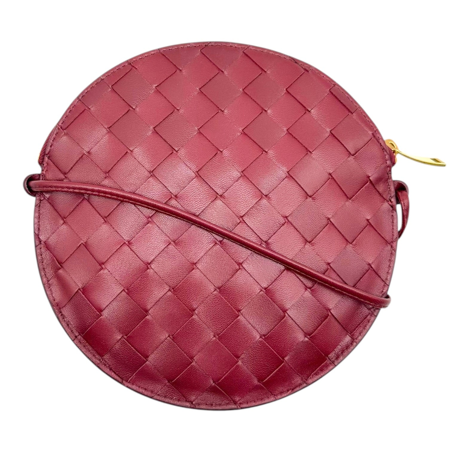 Bottega Veneta Circle Crossbody Mini Bag Burgundy Leather