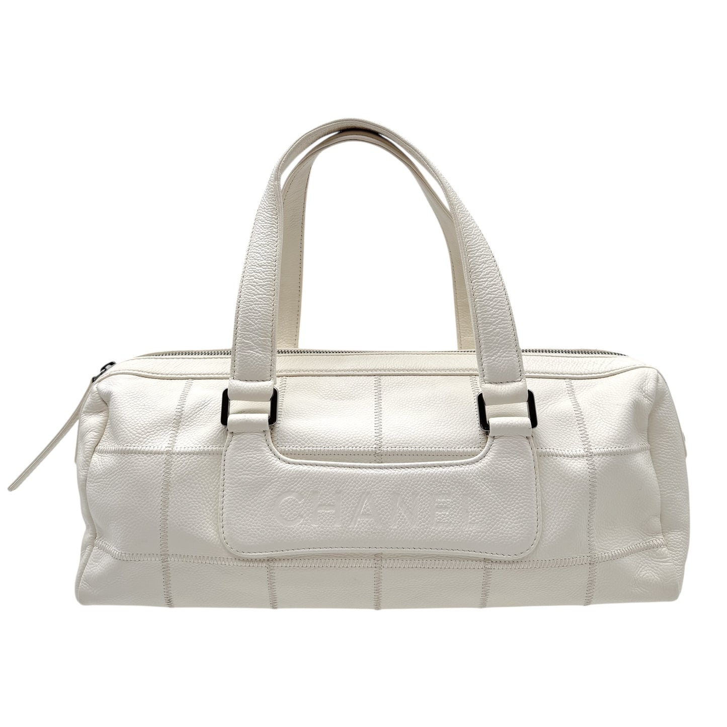 Chanel White Caviar Leather LAX East-West Shoulder Bag 2005-06