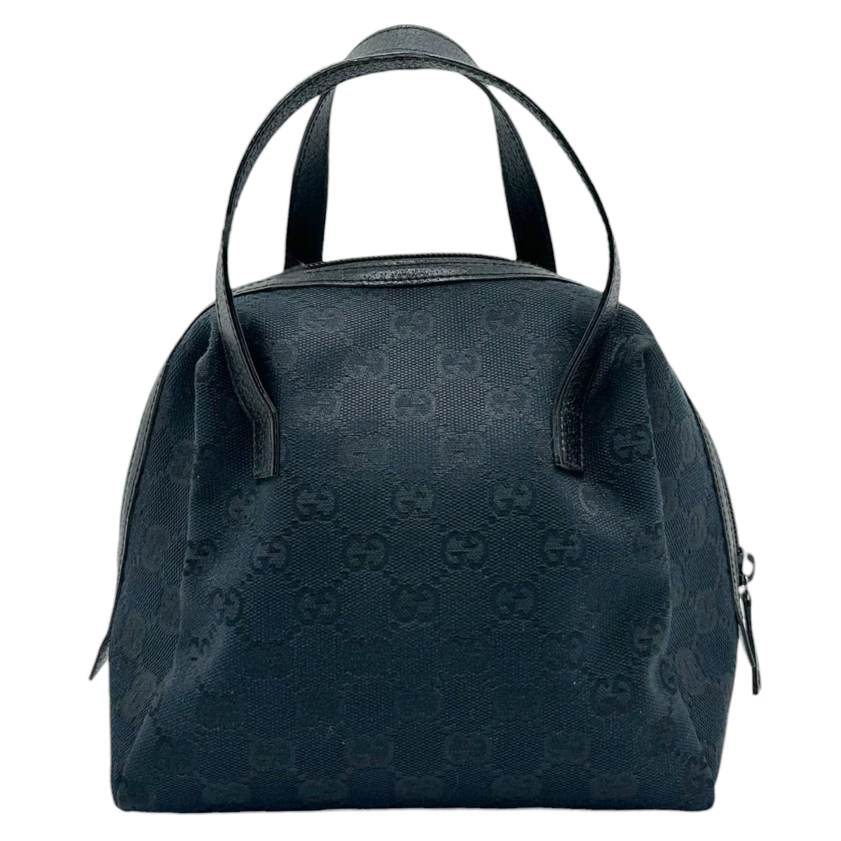 Gucci Black Monogram Top Handle Pochette Bag