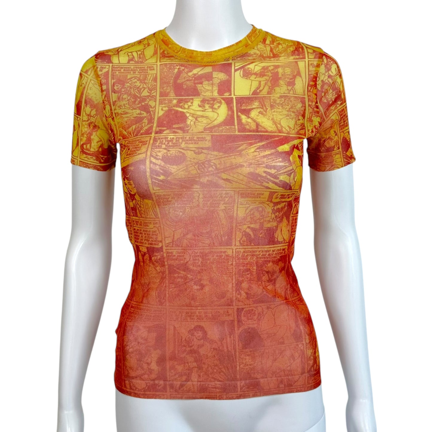 Jean Paul Gaultier Yellow & Red Comic Book Print T-Shirt