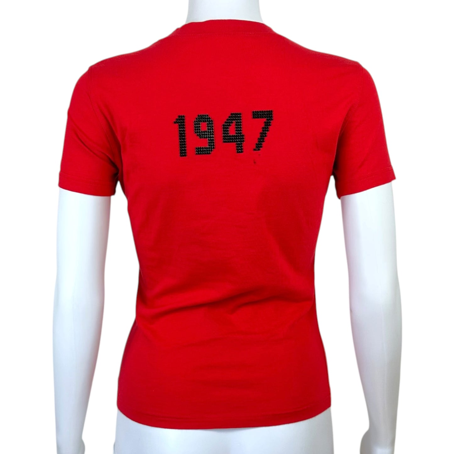 Christian Dior F/W 2003 Red & Black Metal Mesh J'Adore Dior T-Shirt