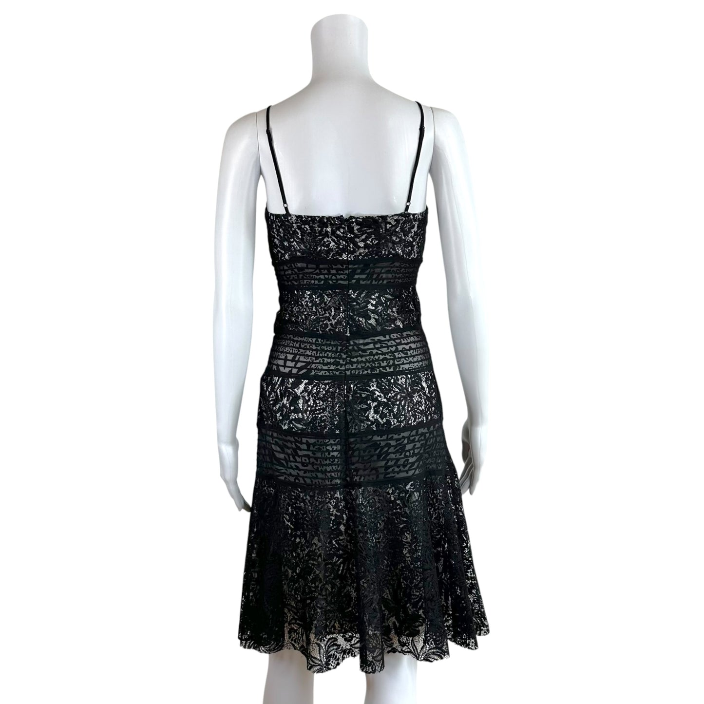Roberto Cavalli Black Lace Leopard Paneled Midi Dress
