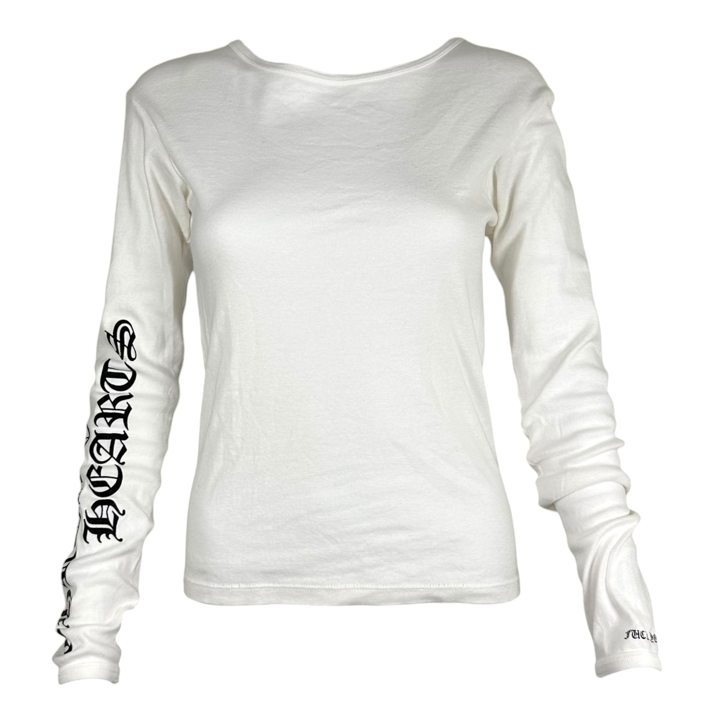 Chrome Hearts Vintage White Logo Print Long Sleeve T-Shirt