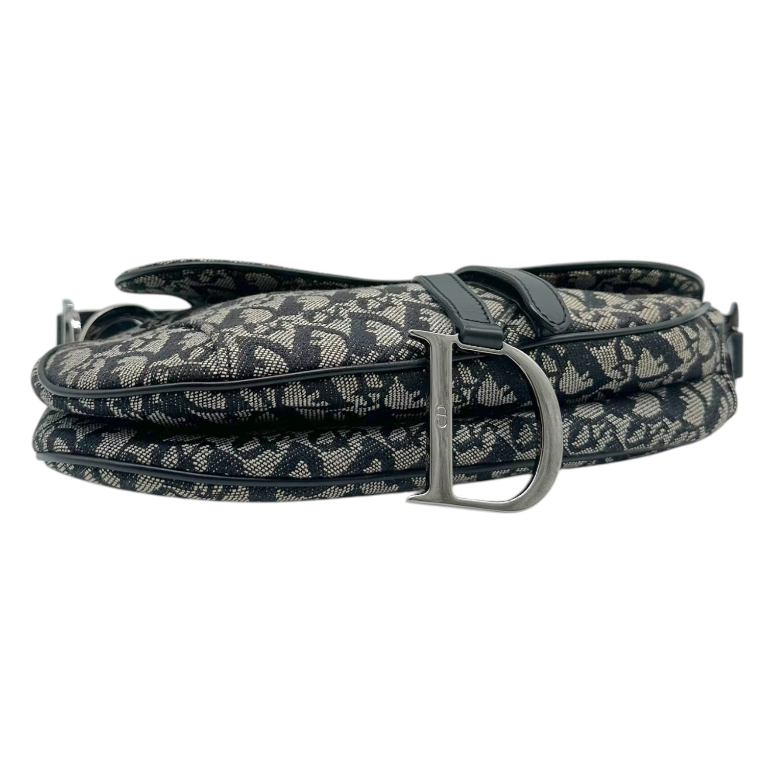 Christian Dior Black Trotter Monogram Saddle Bag