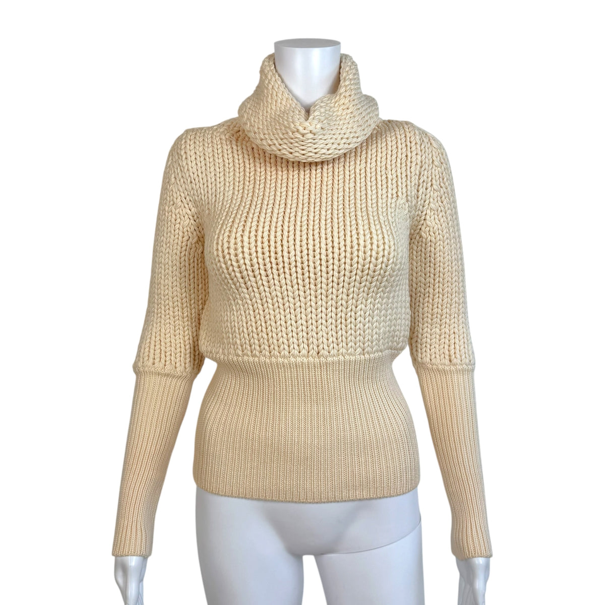 Gucci by Tom Ford Ivory Heavy Knit Turtleneck Sweater