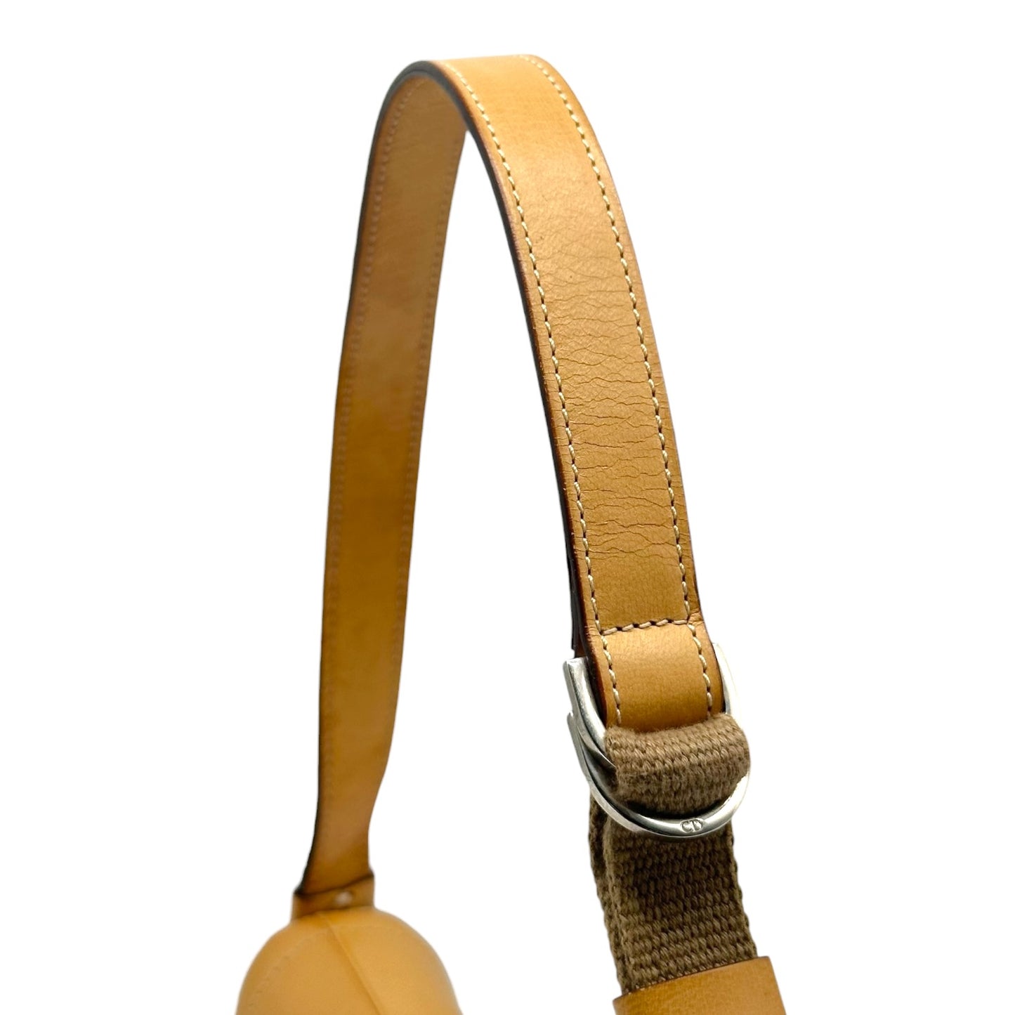 Christian Dior Shoulder Bag Tan Monogram Canvas Leather