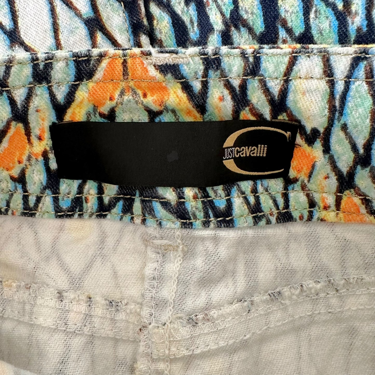 Just Cavalli Roberto Cavalli Blue & Yellow Scale Print Maxi Skirt - Outfit Repeater