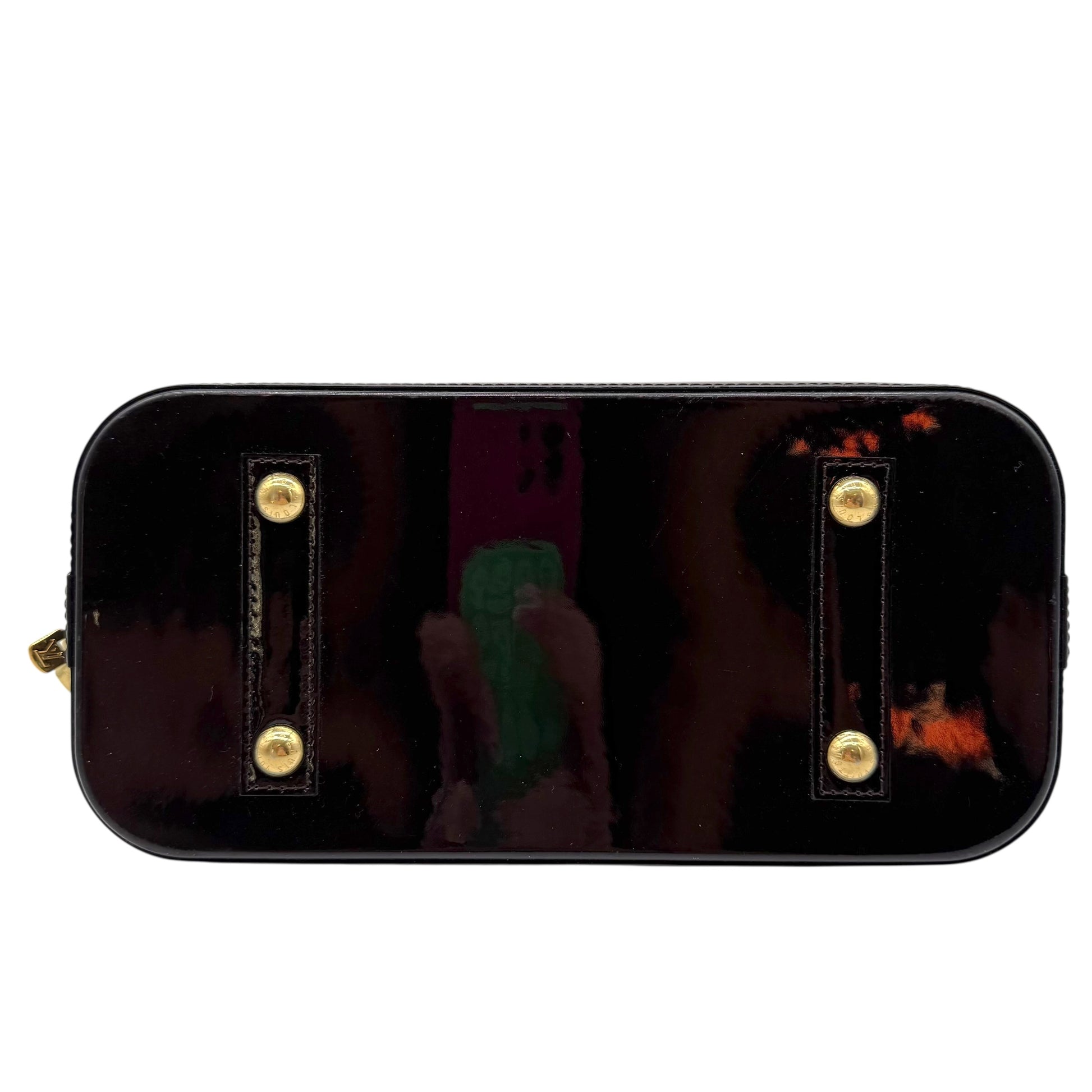 Louis Vuitton Burgundy Vernis Patent Monogram Alma PM Bag - Outfit Repeater