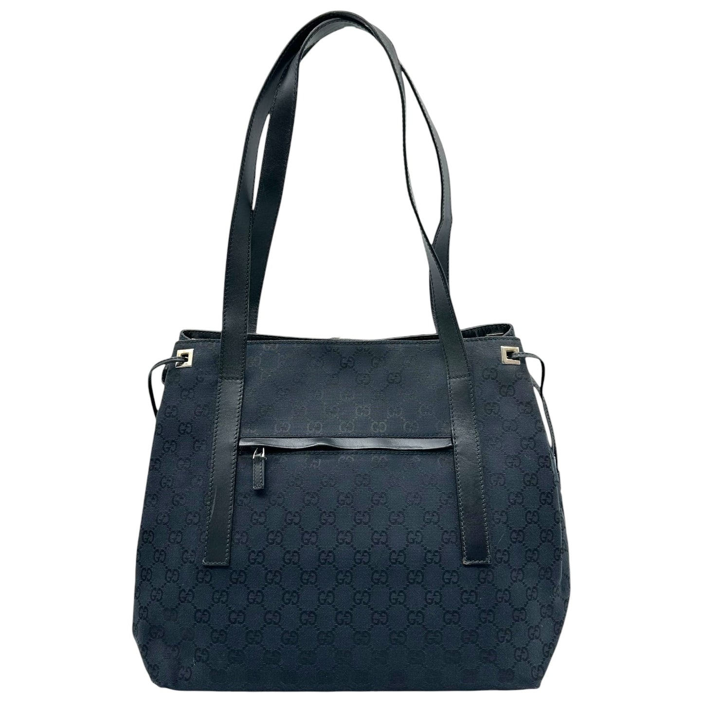 Gucci Black Monogram Canvas Cinched Side Tote Bag
