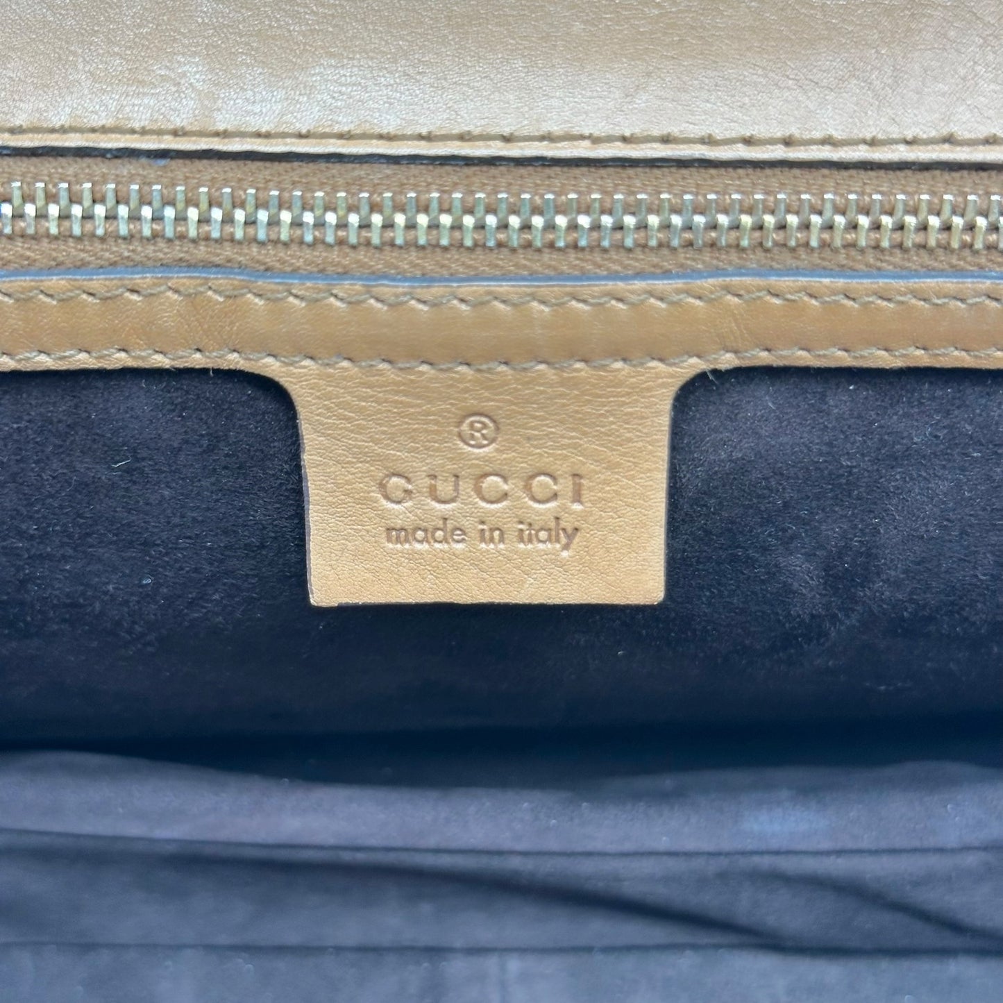 Gucci Brown Leather Whipstitch Fringe 2-Way Bag
