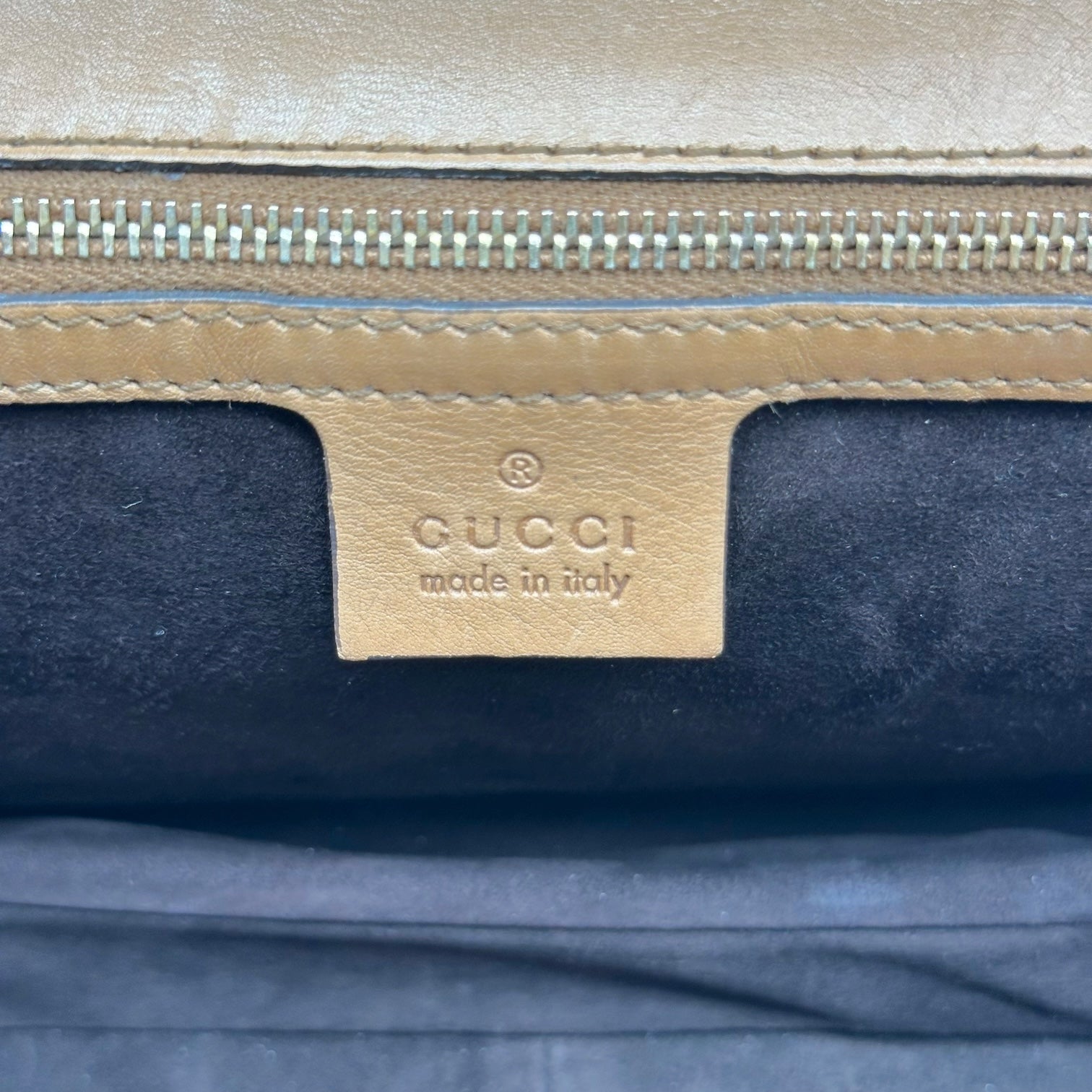 Gucci Brown Leather Whipstitch Fringe 2-Way Bag