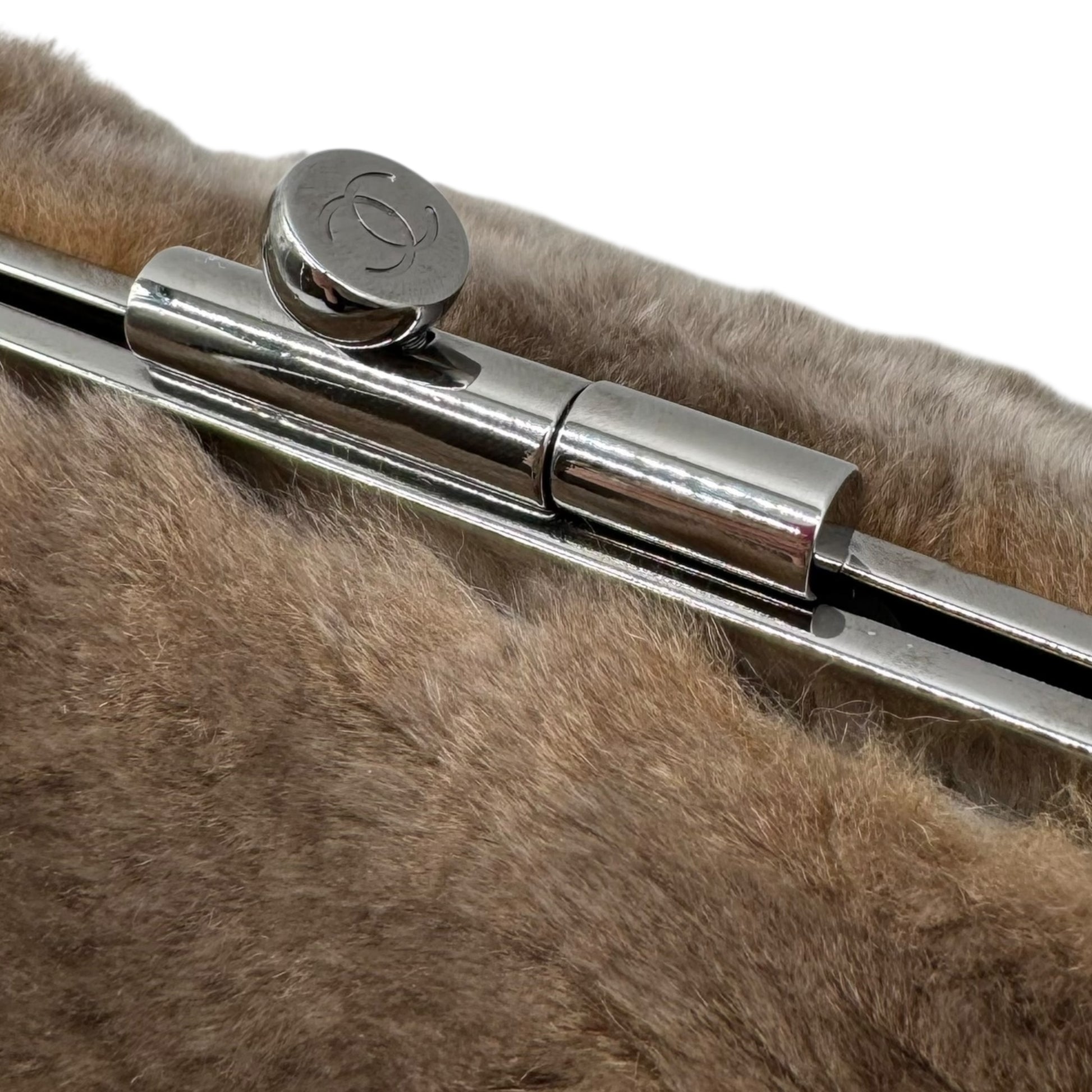 Chanel Brown Rabbit Fur Clutch on Chain Bag 2004-05 - Outfit Repeater