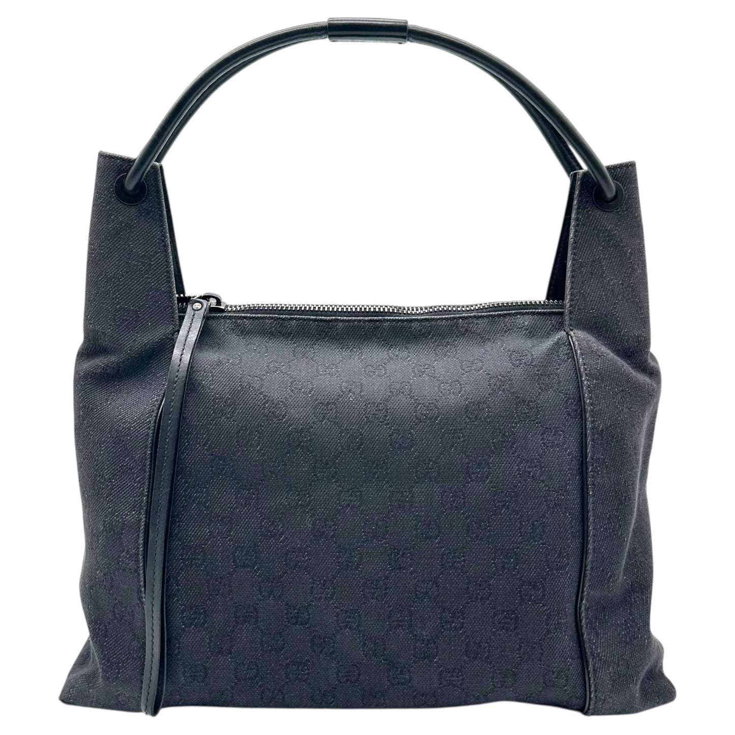 Gucci Gray Denim Monogram Large Hobo Bag - Outfit Repeater