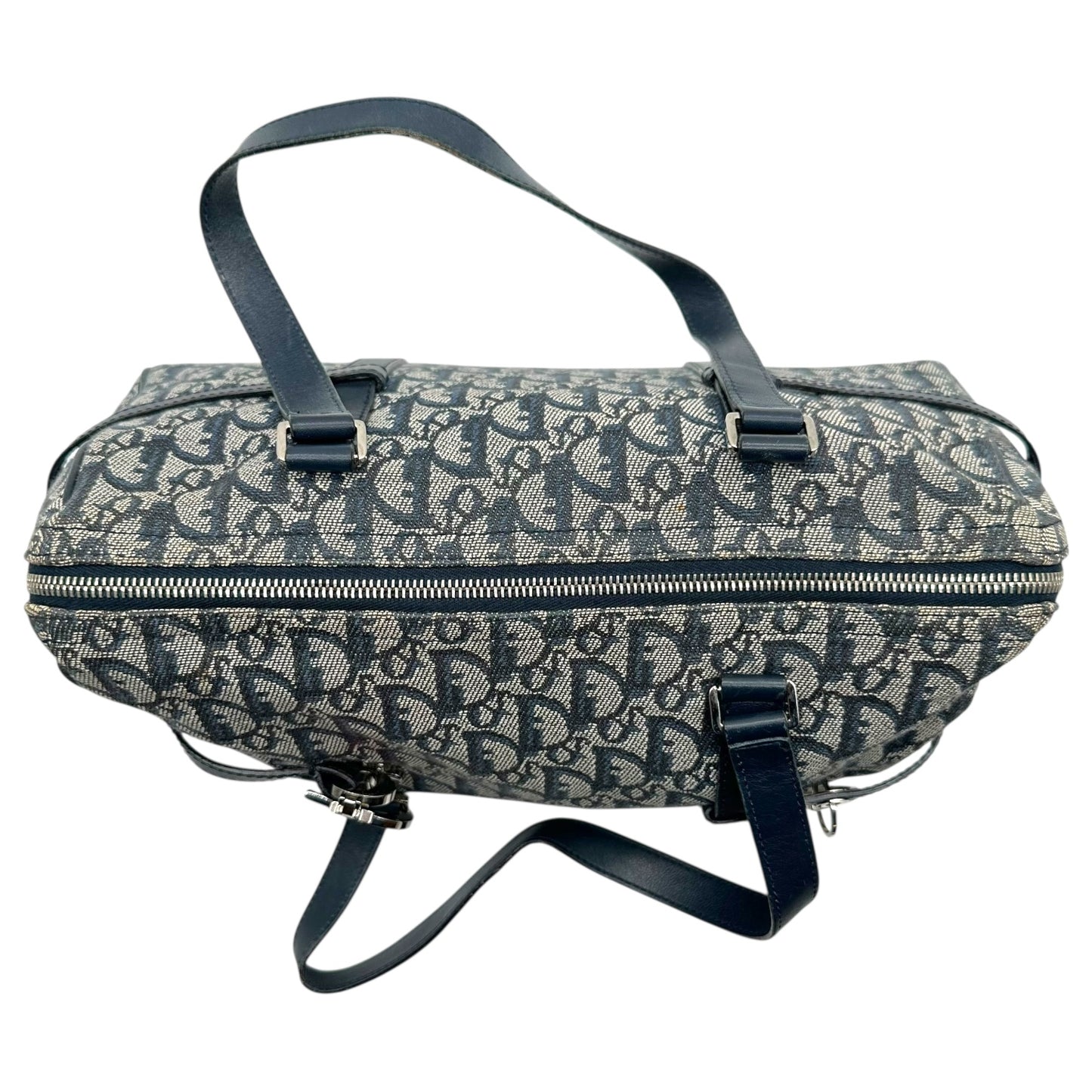 Christian Dior Navy Blue Trotter Monogram Logo Hardware Shoulder Bag