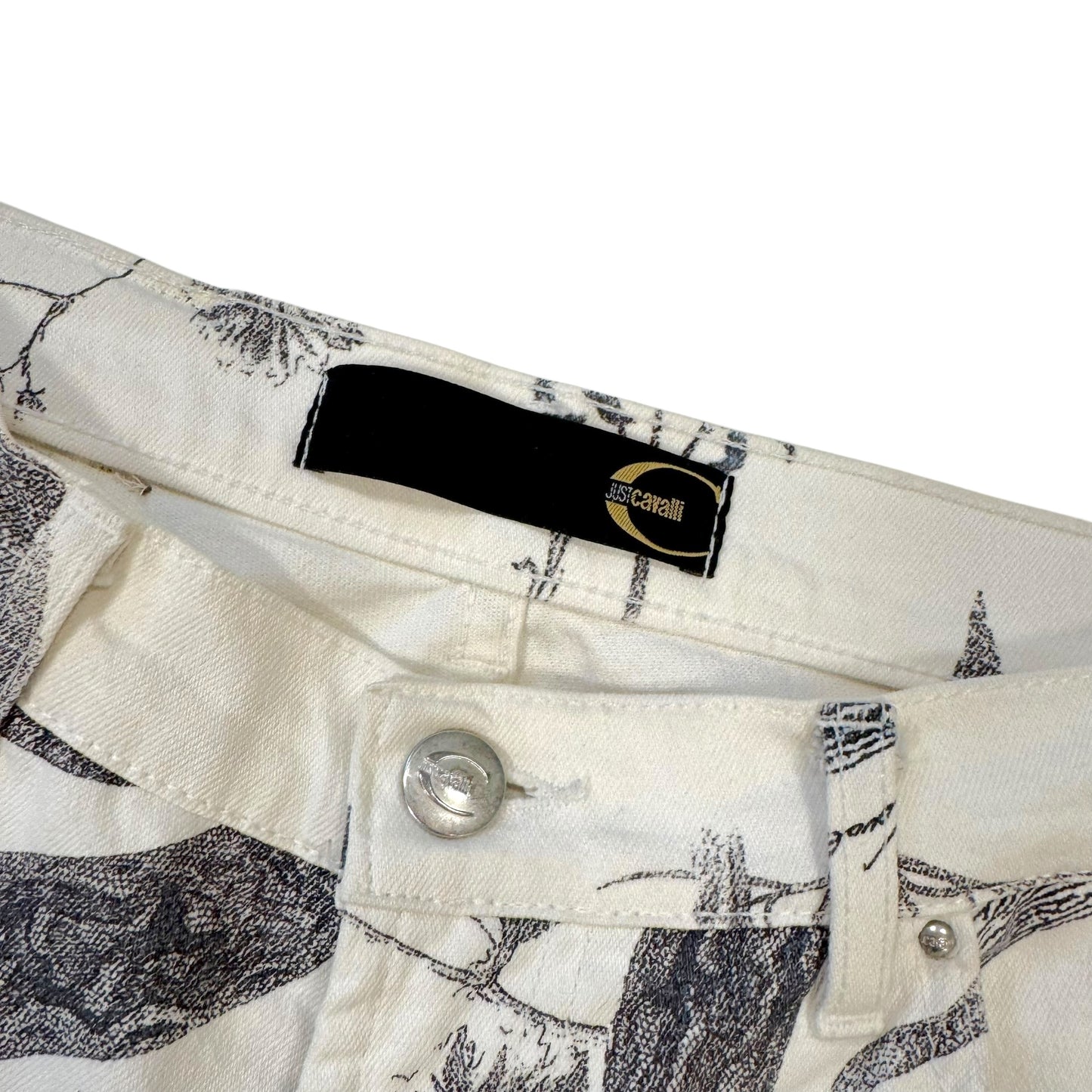 Just Cavalli Roberto Cavalli White Snake & Floral Print Jeans - Outfit Repeater