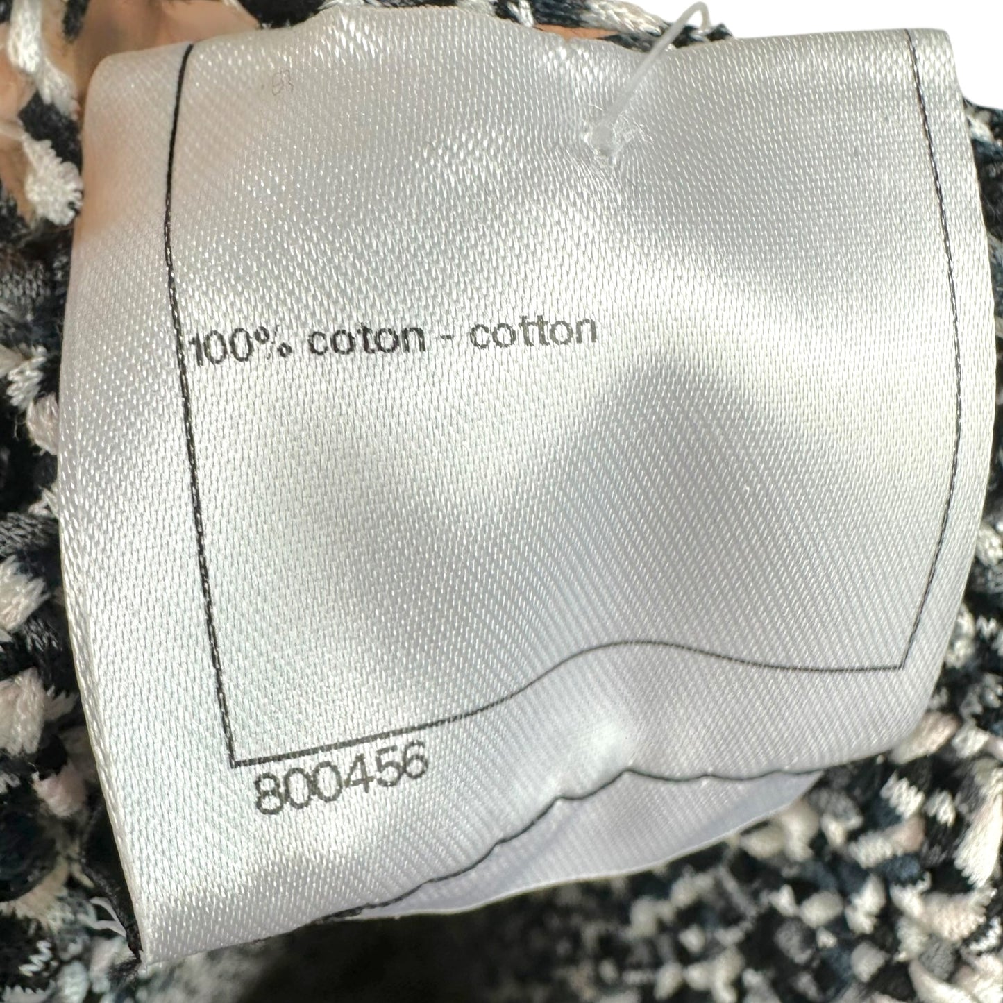 Chanel Black & White Scalloped Hem Cotton Knit Mini Skirt