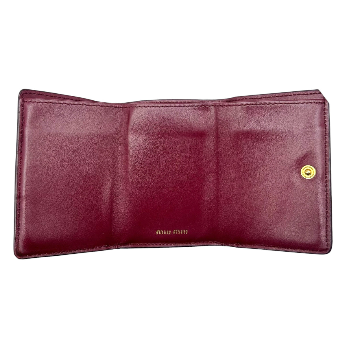 Miu Miu Compact Wallet Burgundy Croc Embossed